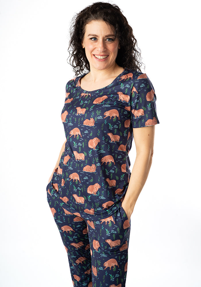 Fifth angle of Marlo Capybara Print Pyjama Set