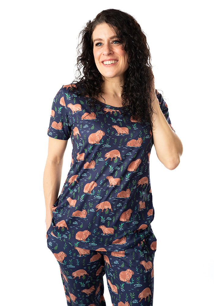 Fourth angle of Marlo Capybara Print Pyjama Set