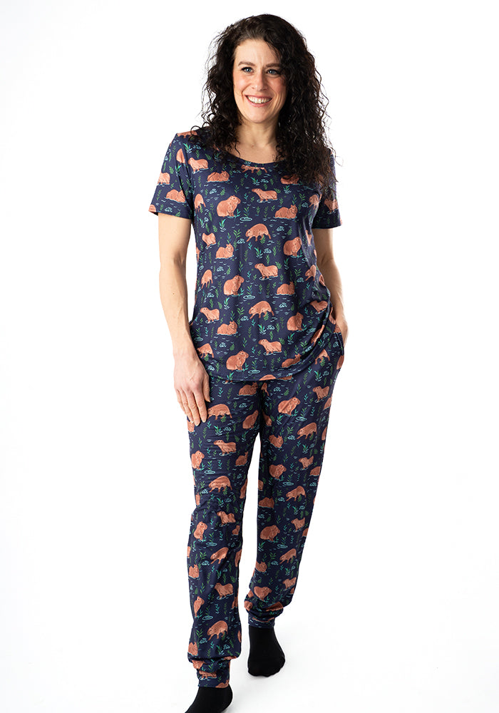 Third angle of Marlo Capybara Print Pyjama Set