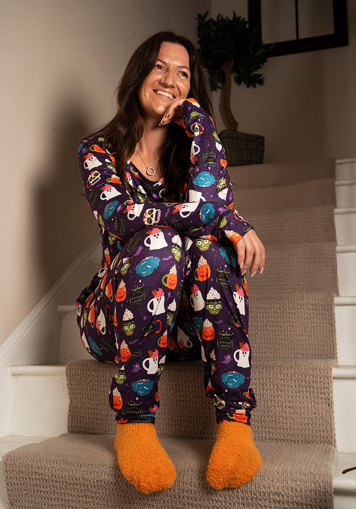 Marlys Halloween Mugs Print Pyjama Set