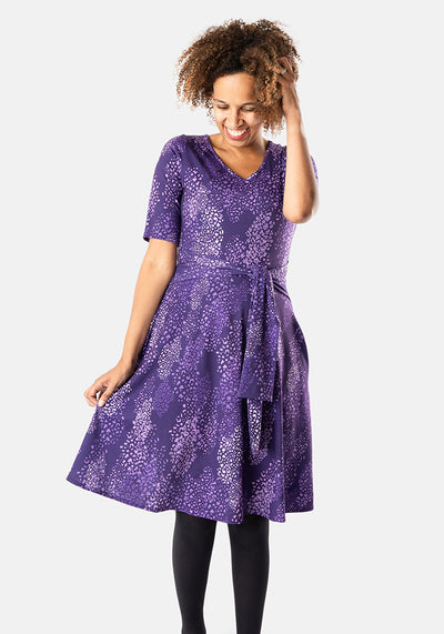 Marna Purple Animal Print Dress