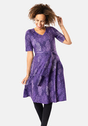 Marna Purple Animal Print Dress