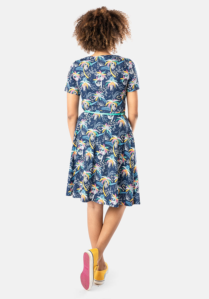 Marnie Sloths Palm Print Dress