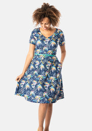 Marnie Sloths Palm Print Dress
