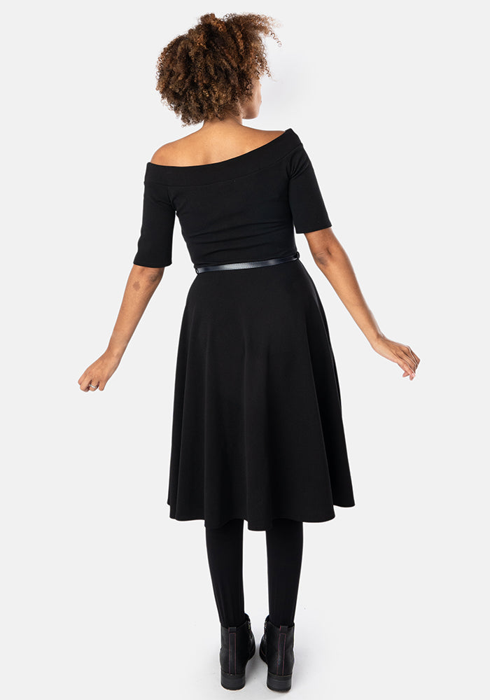 Sixth angle of Marri Black Swing Dress