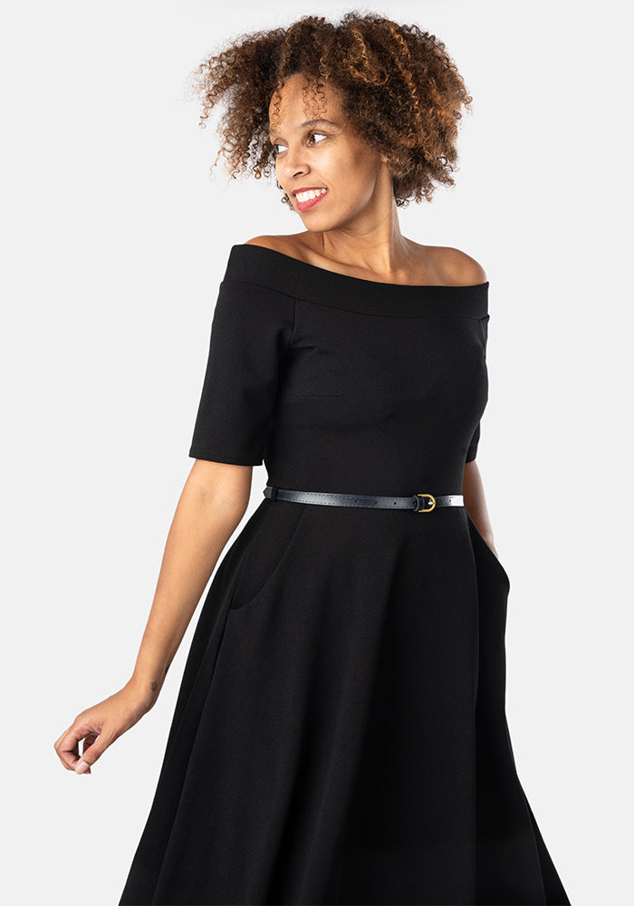 Seventh angle of Marri Black Swing Dress