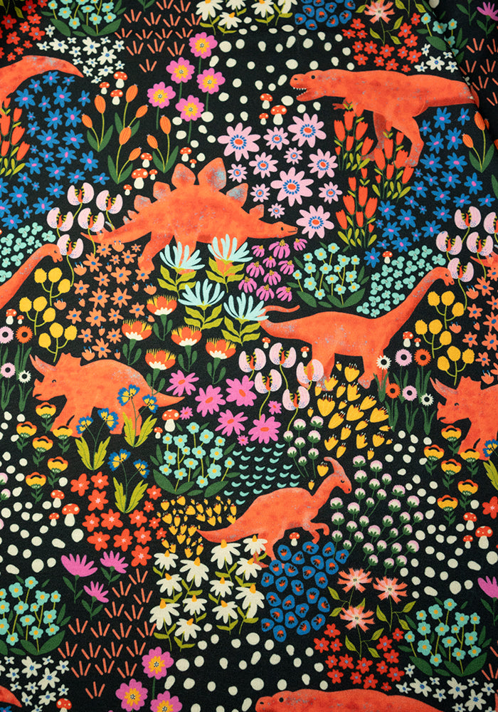 Martha-May Dinosaur Meadow Print Midi Dress