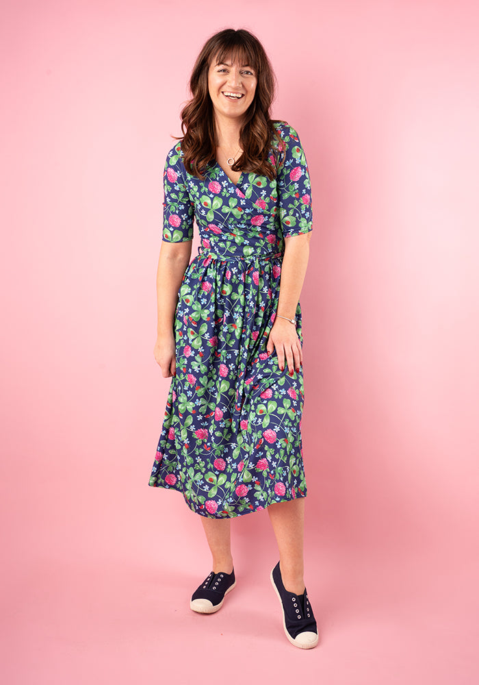 Maura Shamrock And Ladybird Print Midi Dress