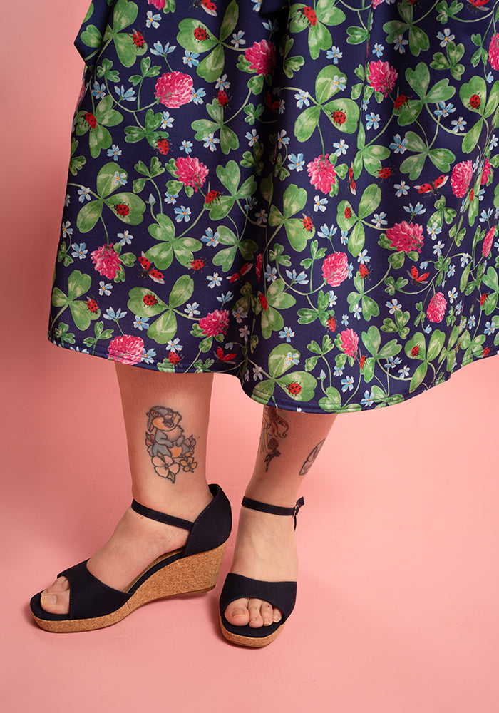 Maura Shamrock And Ladybird Print Midi Dress
