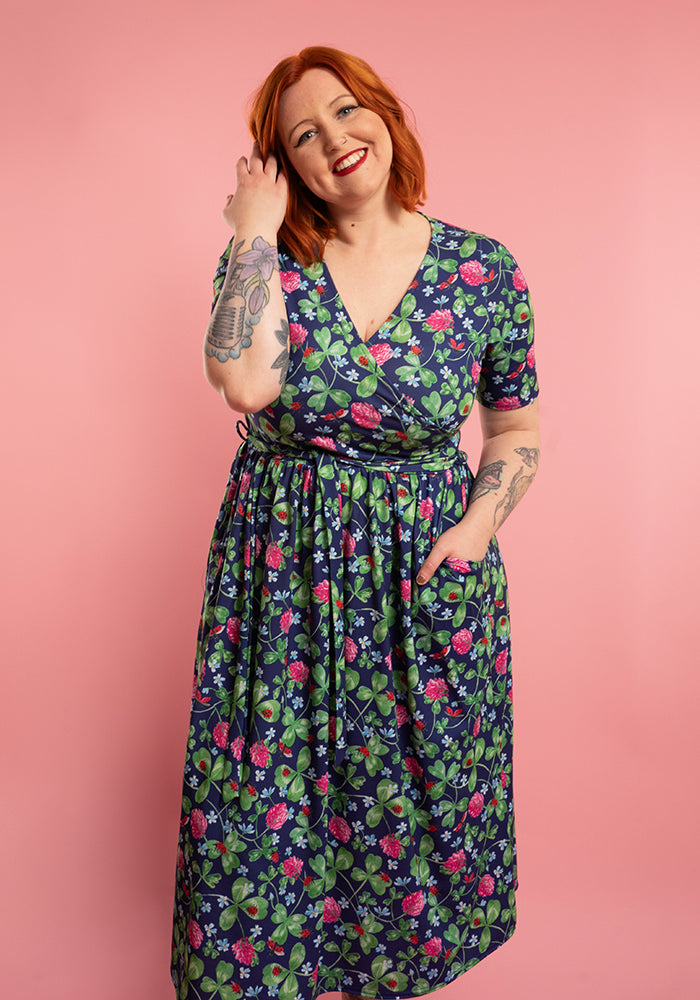 Maura Shamrock And Ladybird Print Midi Dress