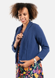 Max Navy Textured Coatigan