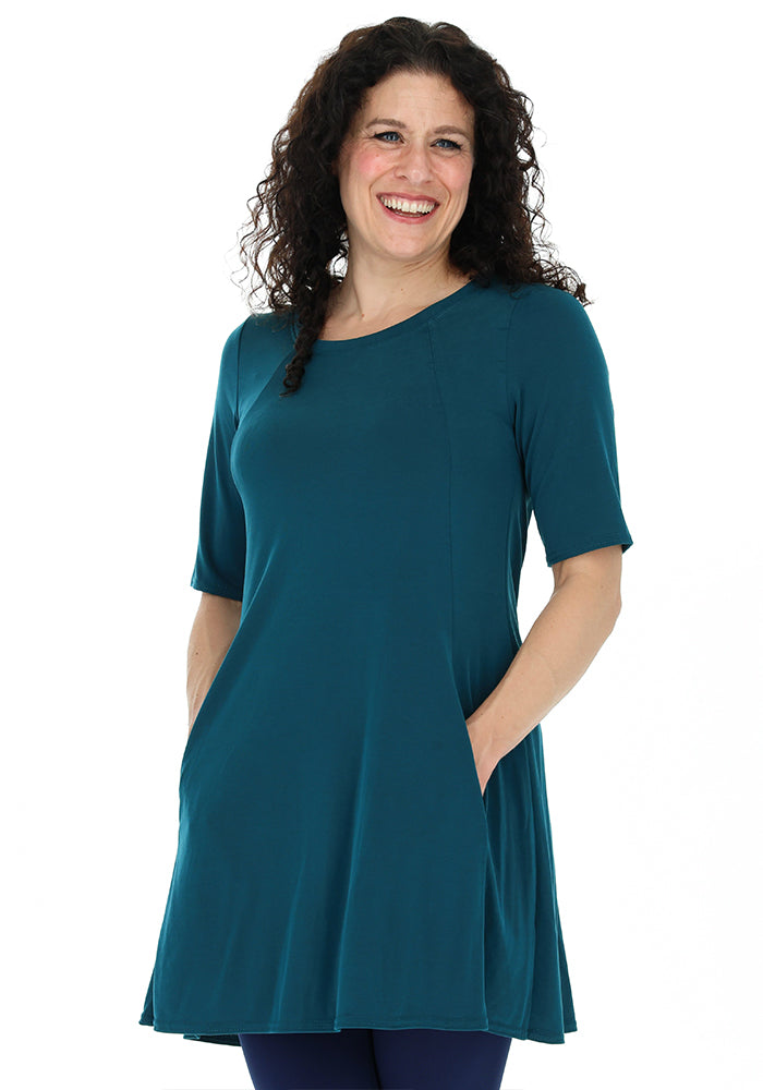 Meghan Petrol Seamed Front Tunic