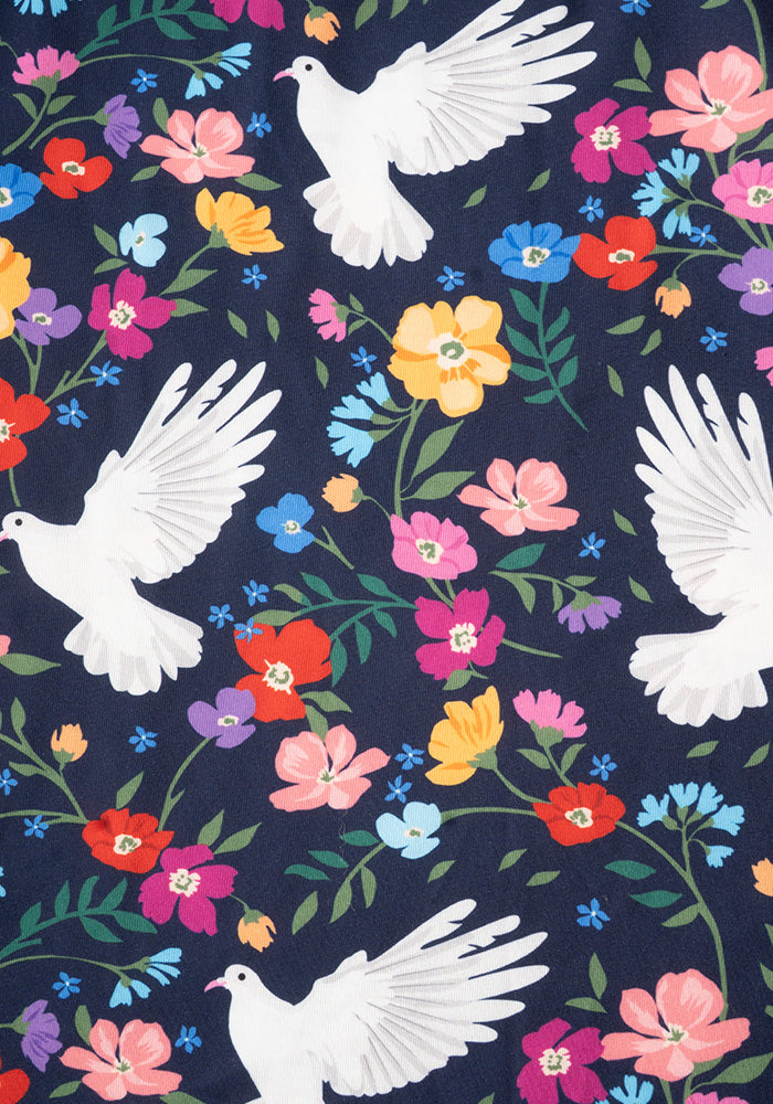 Front view of Mela Dove Print Dress
