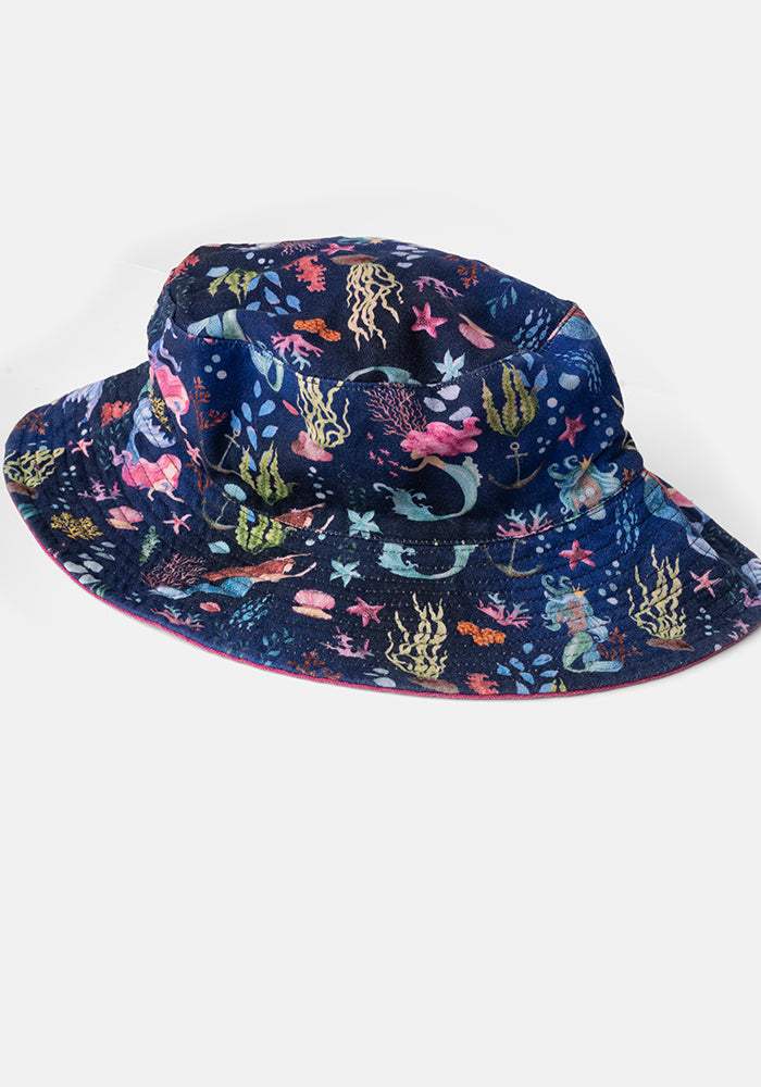 Ninth angle of Mermaid Print Bucket Hat