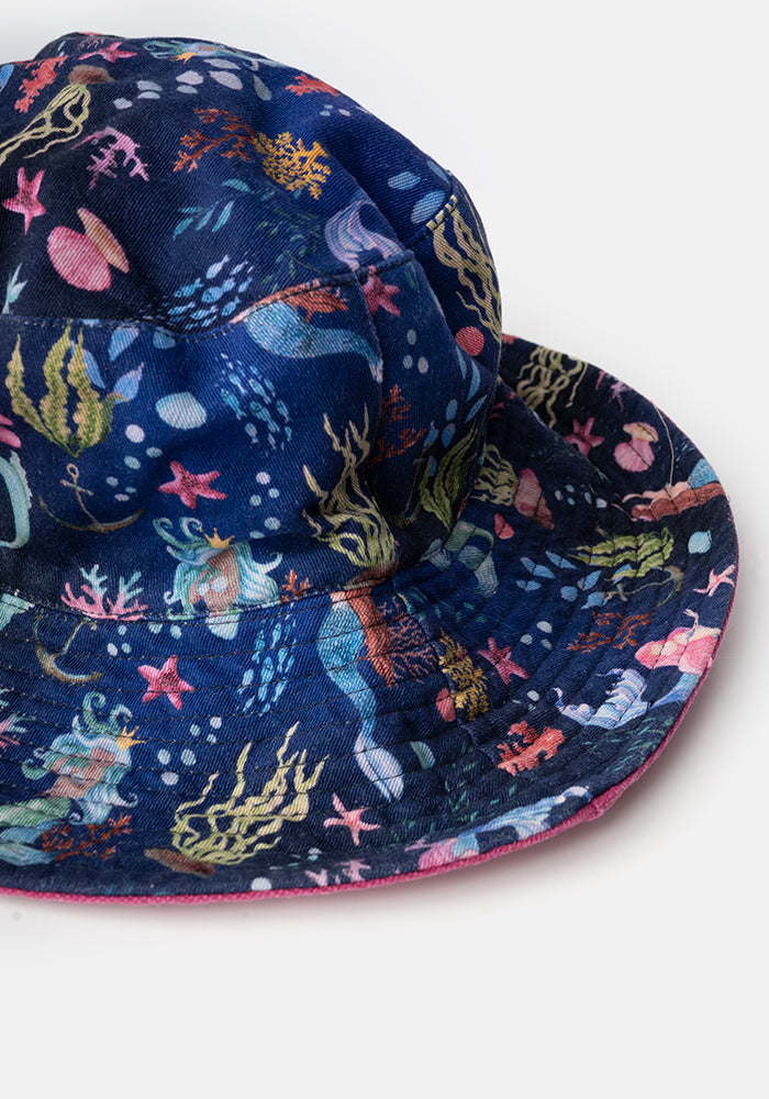 Fifth angle of Mermaid Print Bucket Hat