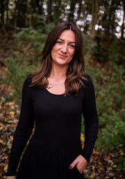Mena Black Tiered Hem Midaxi Dress