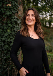 Mena Black Tiered Hem Midaxi Dress
