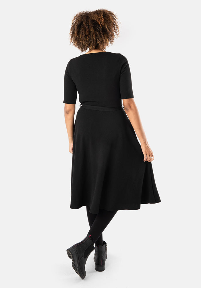 Sixth angle of Merle Black Vintage Swing Dress
