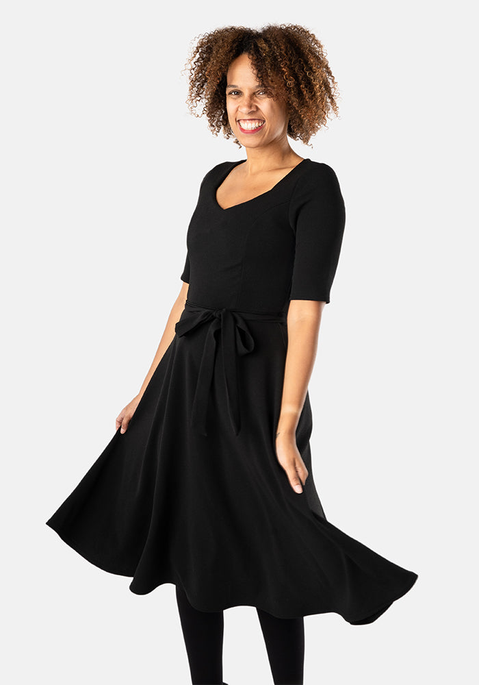 Fifth angle of Merle Black Vintage Swing Dress