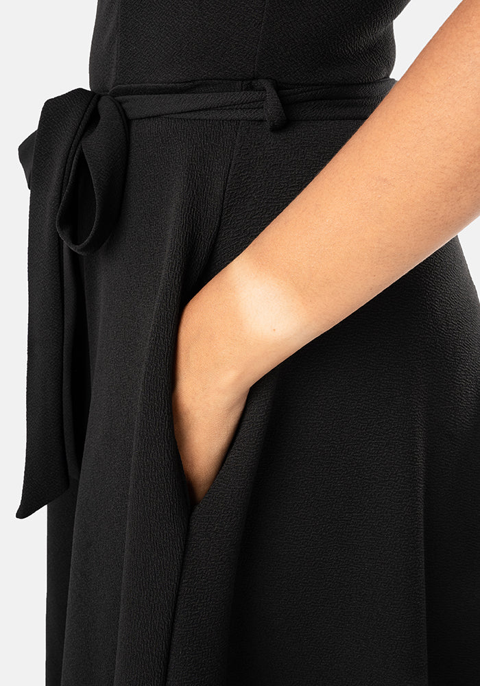 Fourth angle of Merle Black Vintage Swing Dress