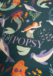 Mermaid And Seals Print Jumbo Bath Sheet