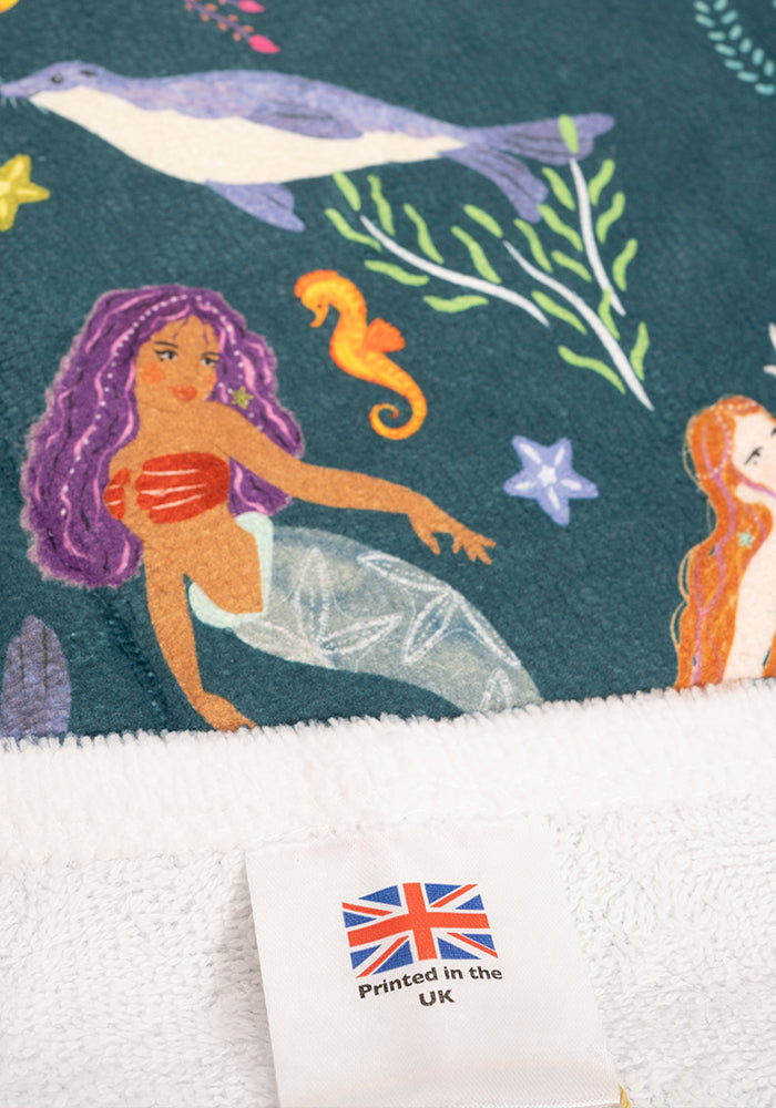 Large Mermaid And Seal Print Towel