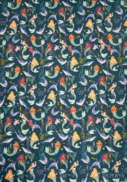 Mermaid And Seals Print Jumbo Bath Sheet
