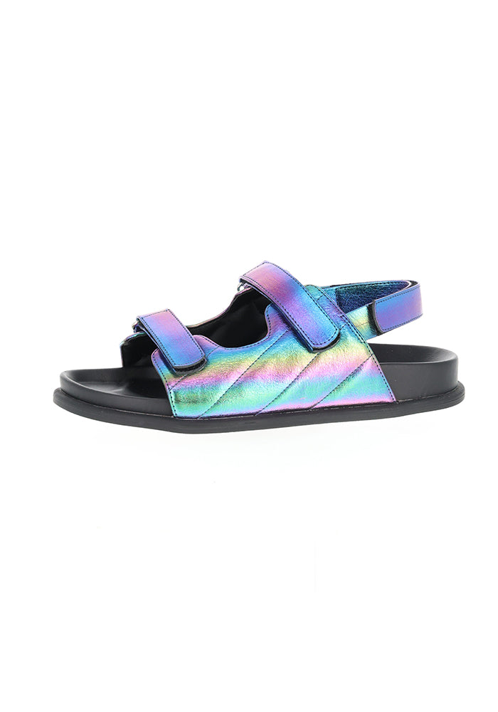 Third angle of Metallic Rainbow Double Buckle Sandal