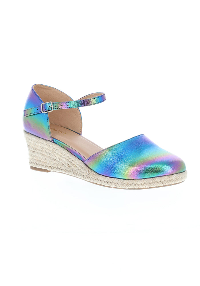 Sixth angle of Metallic Rainbow Low Wedge Espadrilles