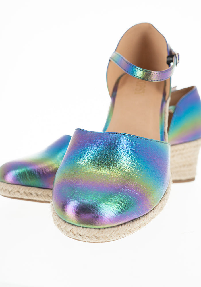 Thirteenth angle of Metallic Rainbow Low Wedge Espadrilles