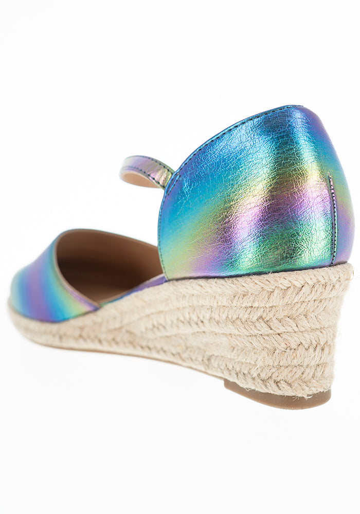 Fourteenth angle of Metallic Rainbow Low Wedge Espadrilles