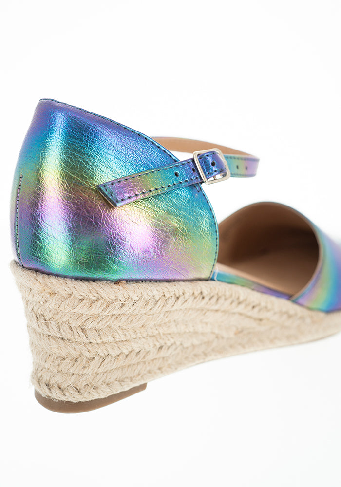 Eleventh angle of Metallic Rainbow Low Wedge Espadrilles