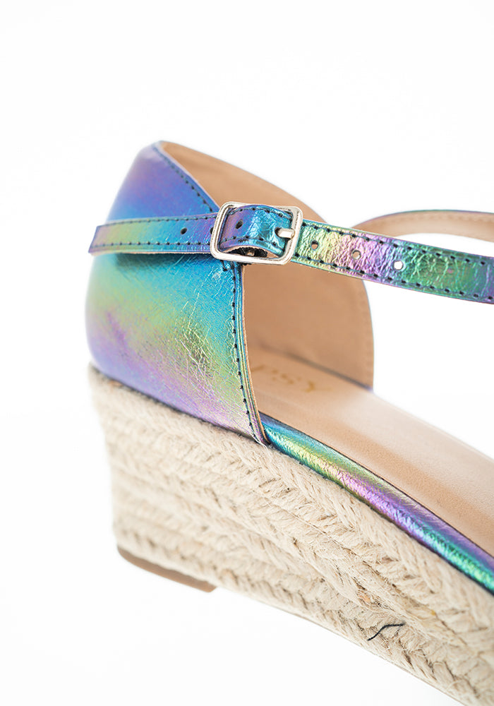 Seventh angle of Metallic Rainbow Low Wedge Espadrilles
