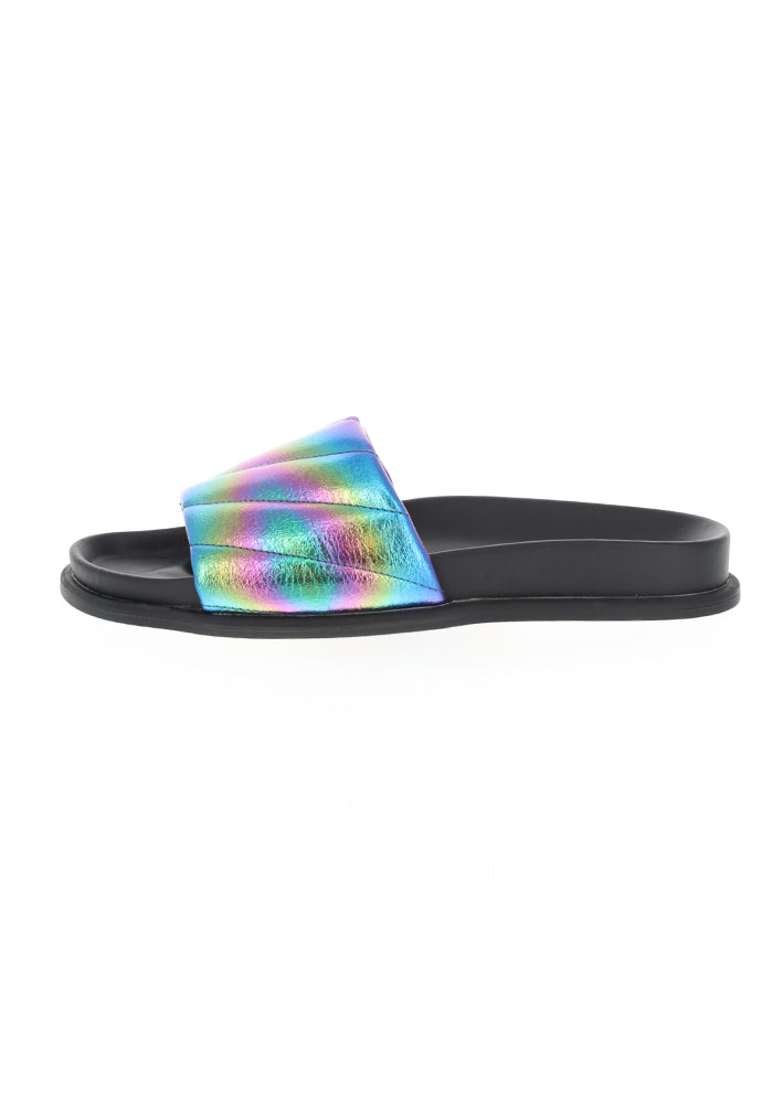 Sixth angle of Metallic Rainbow Slider, metallic Rainbow Slider Bold, colourful and made for easy everyday wear.
