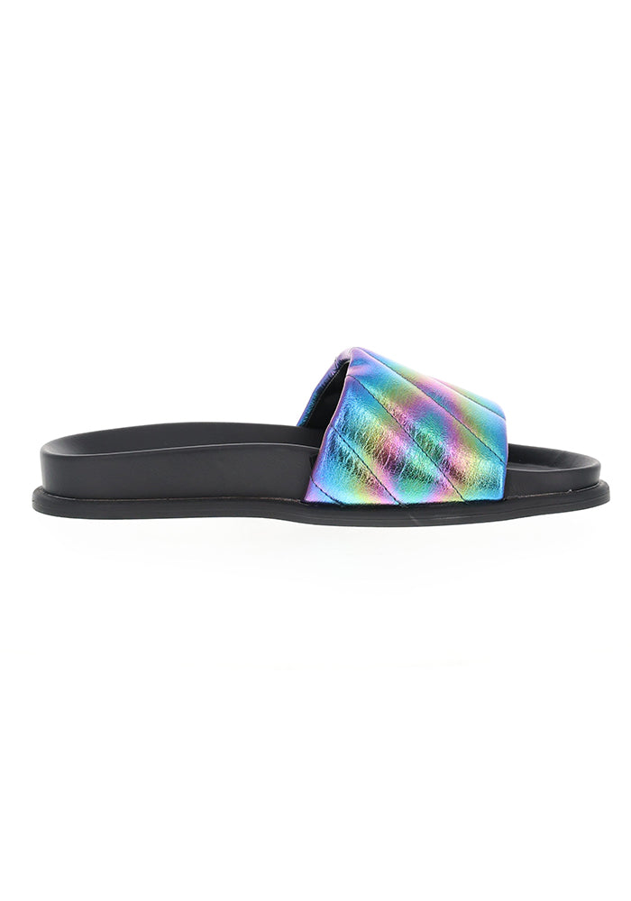 Fifth angle of Metallic Rainbow Slider, metallic Rainbow Slider Bold, colourful and made for easy everyday wear.