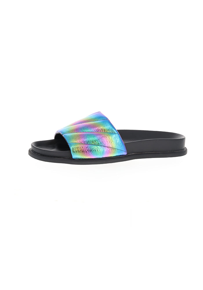 Third angle of Metallic Rainbow Slider, metallic Rainbow Slider Bold, colourful and made for easy everyday wear.