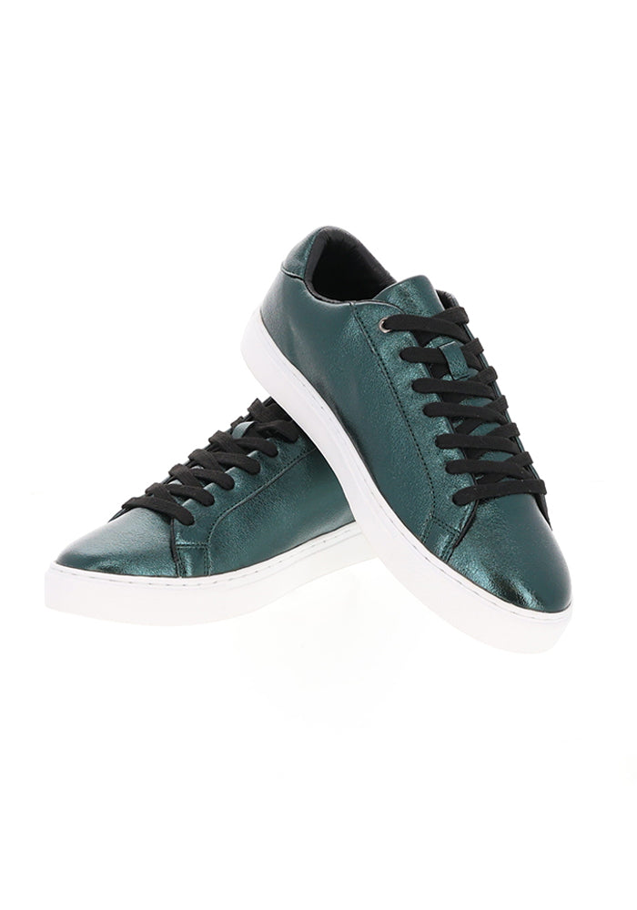 Metallic Teal Zip Trainers