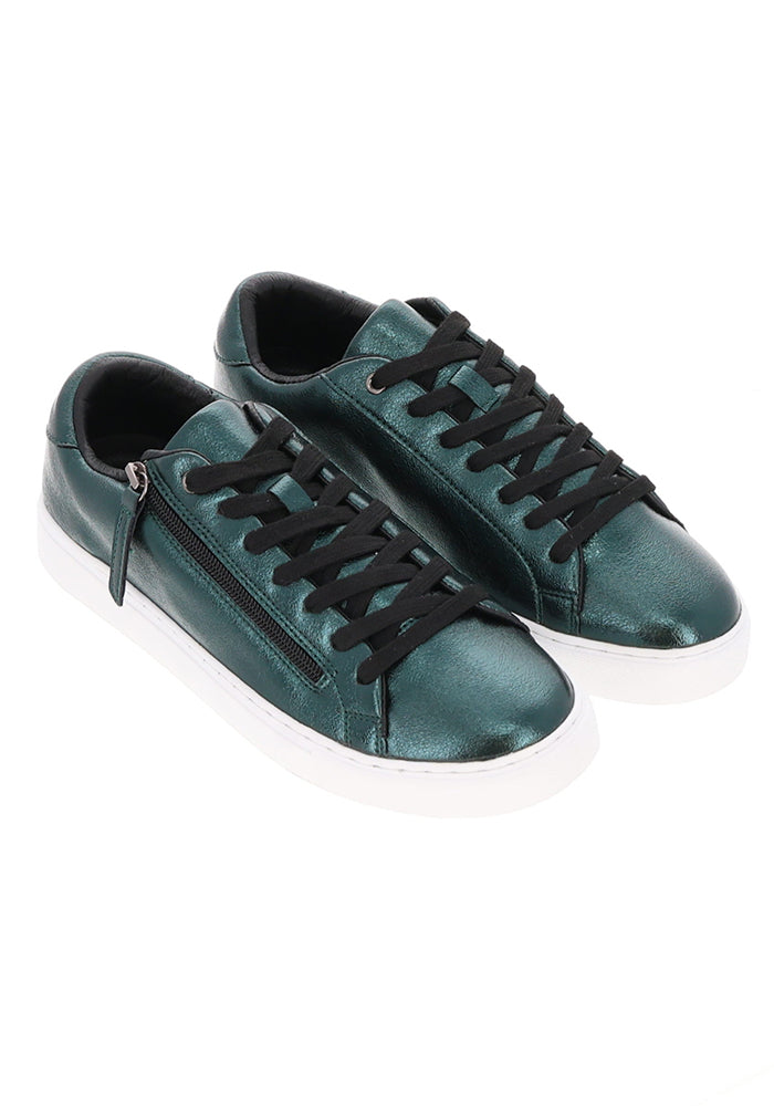 Metallic Teal Zip Trainers