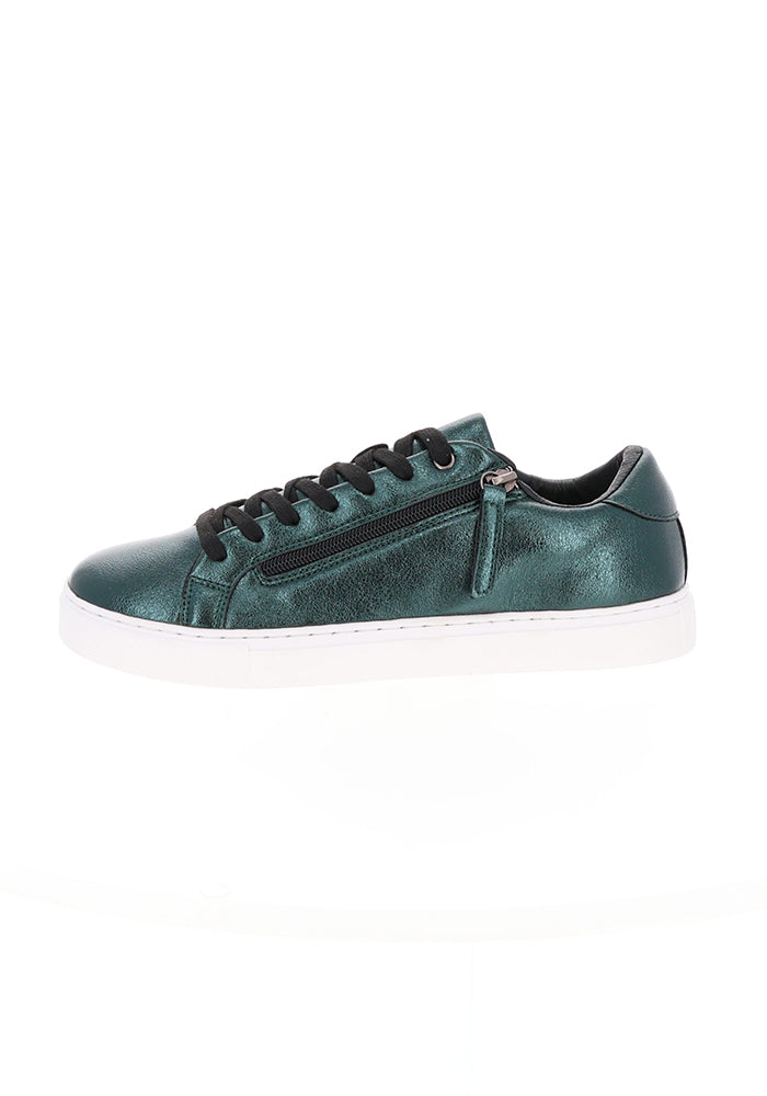 Metallic Teal Zip Trainers