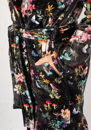 Midnight Botanical Print Dressing Gown