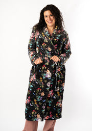 Midnight Botanical Print Dressing Gown