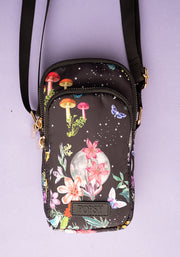 Midnight Botanical Moon Print Phone Pocket Bag