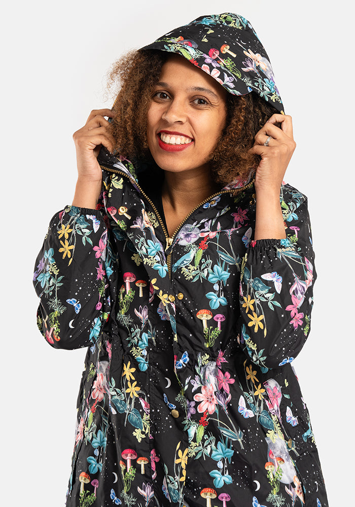Seventh angle of Midnight Botanical Print Popsy Coat