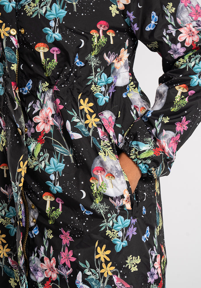 Sixth angle of Midnight Botanical Print Popsy Coat