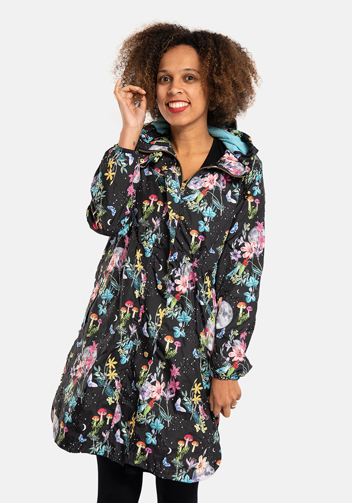 Fifth angle of Midnight Botanical Print Popsy Coat