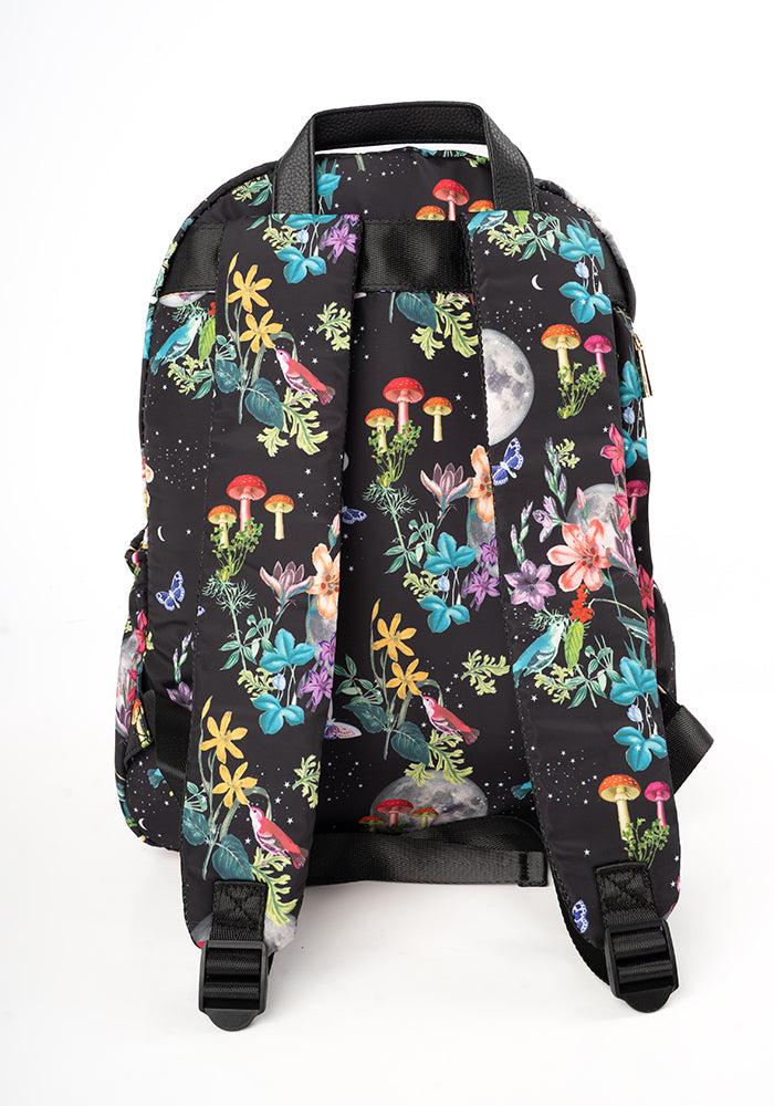 Midnight Botanical Print Rucksack
