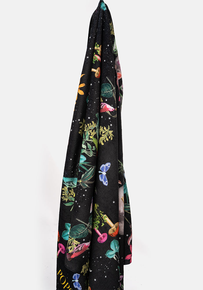 Fourth angle of Large Midnight Botanical Print Towel