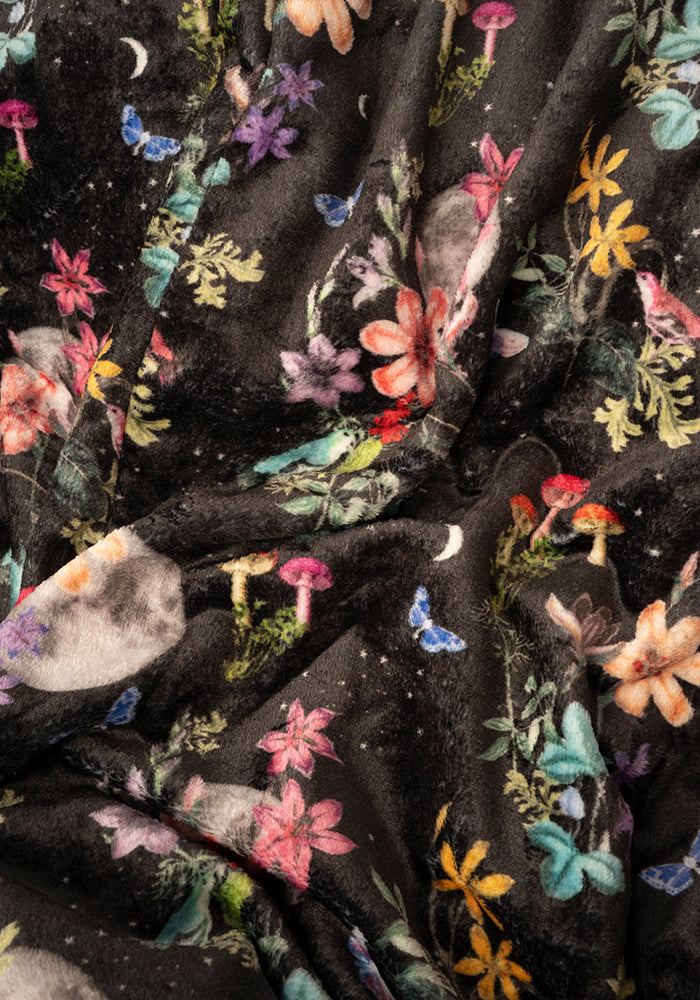 Second angle of Midnight Botanical Print Dressing Gown