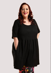 Miller Plain Black Drop Waist Tunic