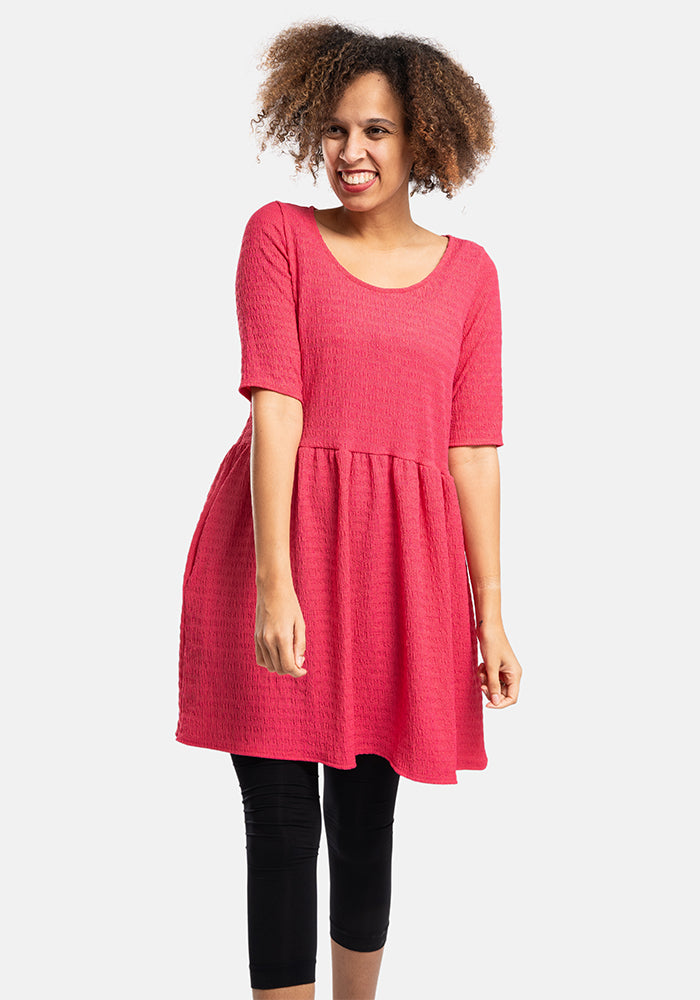 Miller Plain Fuchsia Drop Waist Tunic